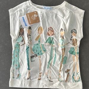 Mayoral Girls' Cream Fashion Graphic Tee